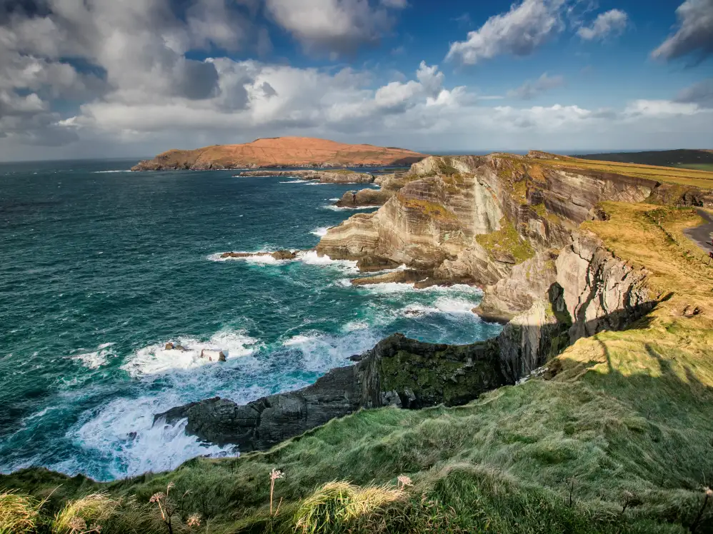 Kerry Cliffs above the Atlantic surf on the Iveragh Peninsula, County Kerry